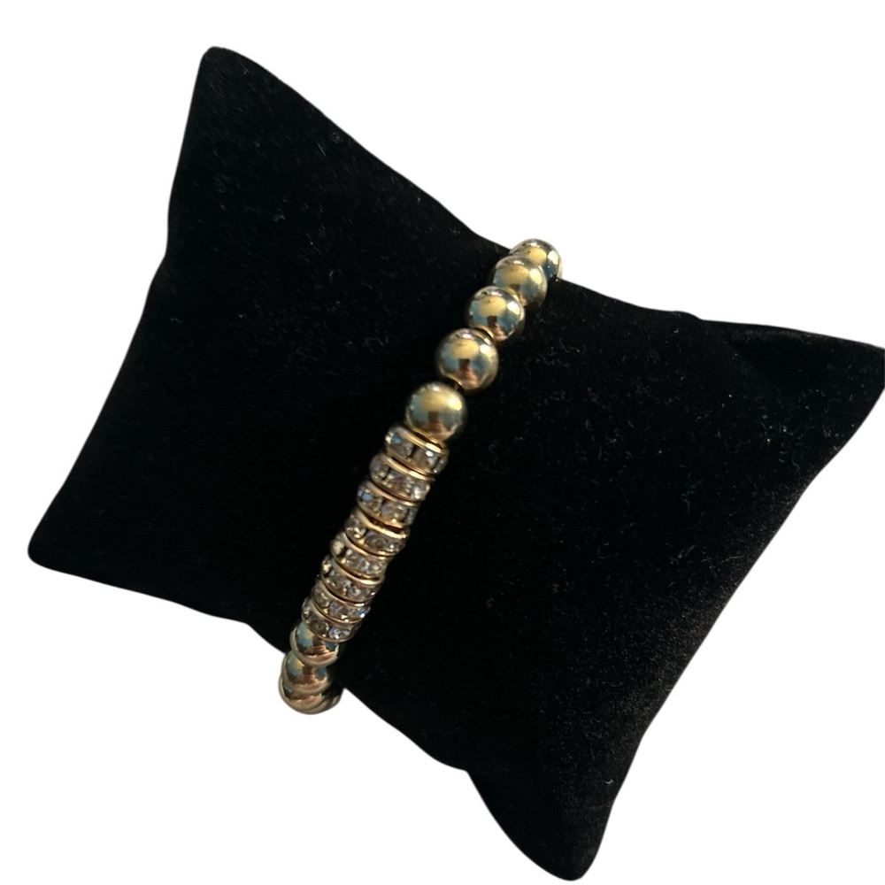 Swarovski Crystal 14k Gold Plated Multi Beaded Slider Adjustable Bracelet